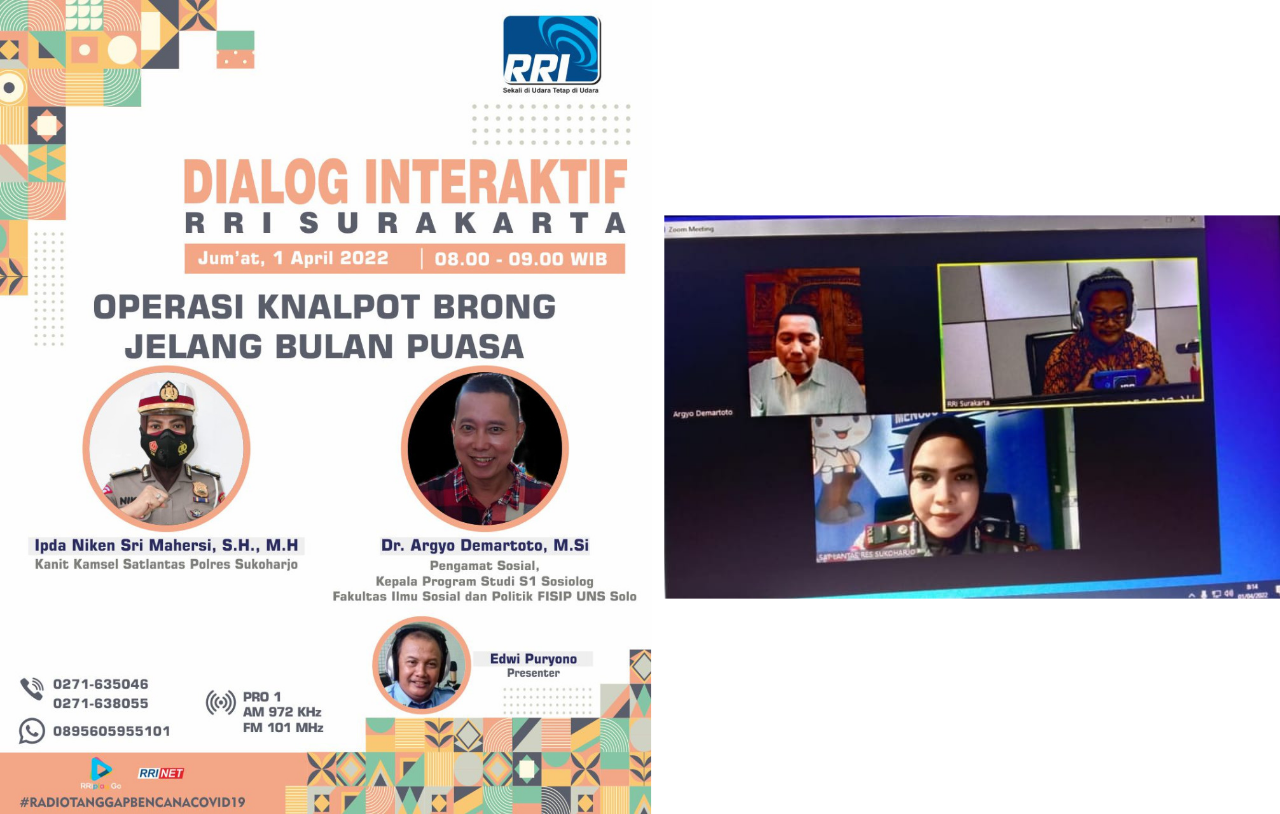 Dialog Interaktif RRI, Ajak Sosiolog Bahas Operasi Knalpot Brong Jelang Ramadhan 2022