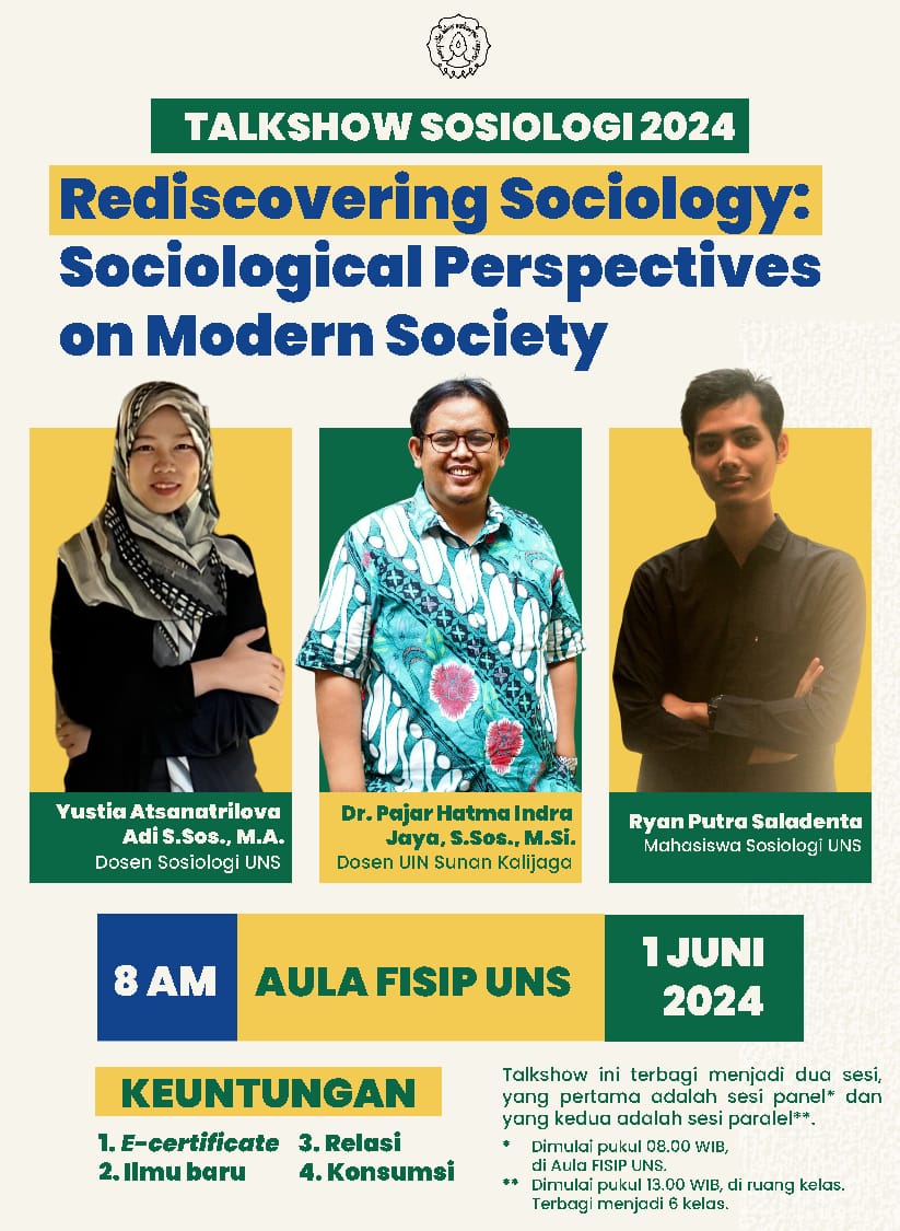 Sosiologi FISIP UNS Mengadakan Seminar “Rediscovering Sociology: Sociological Perspective On Modern Society”