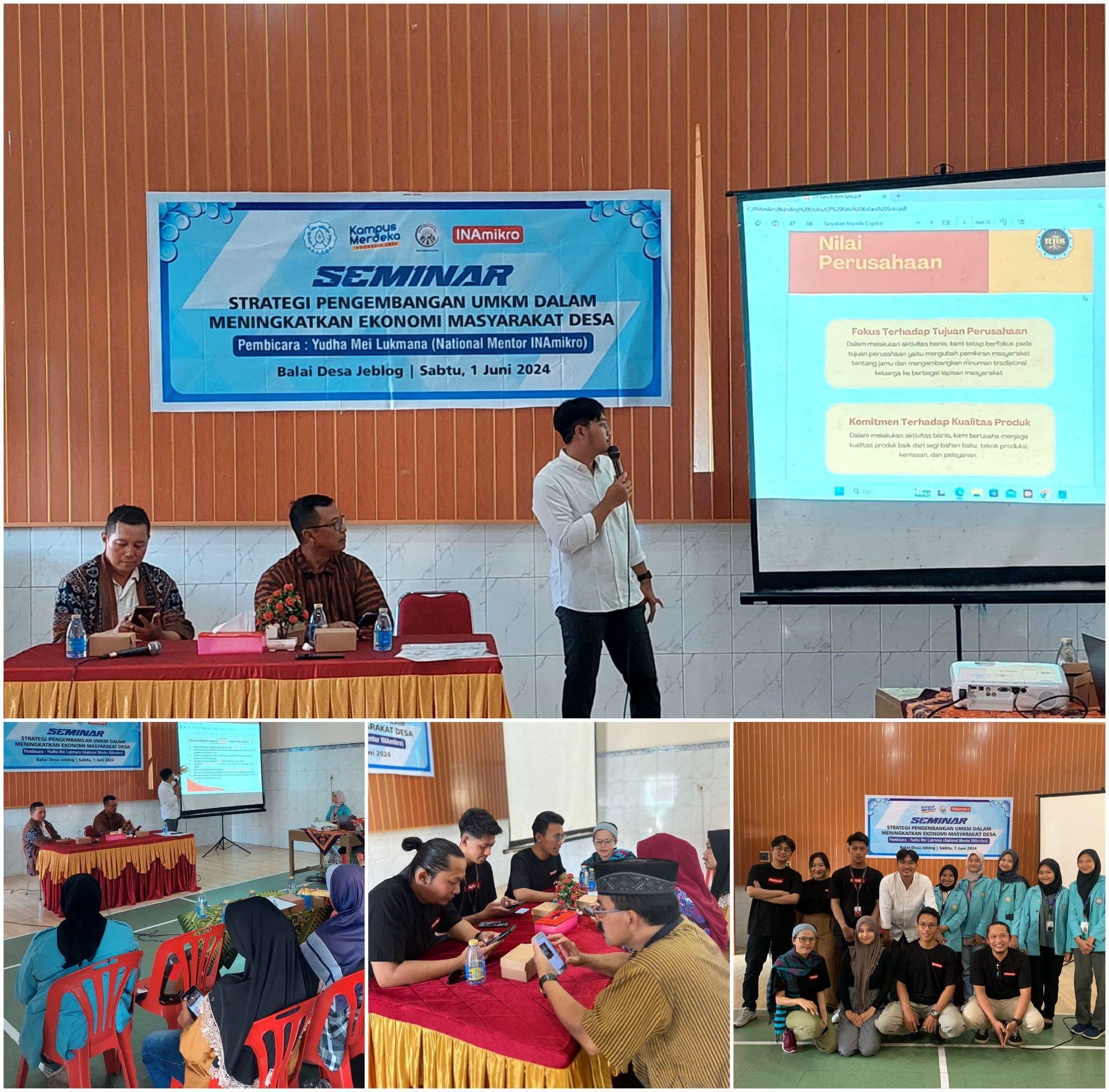 Gandeng INAMikro, Mahasiswa Sosiologi Melakukan Seminar Nasional untuk Pengembangan UMKM di Desa Jeblog Kecamatan Karanganom, Kabupaten Klaten