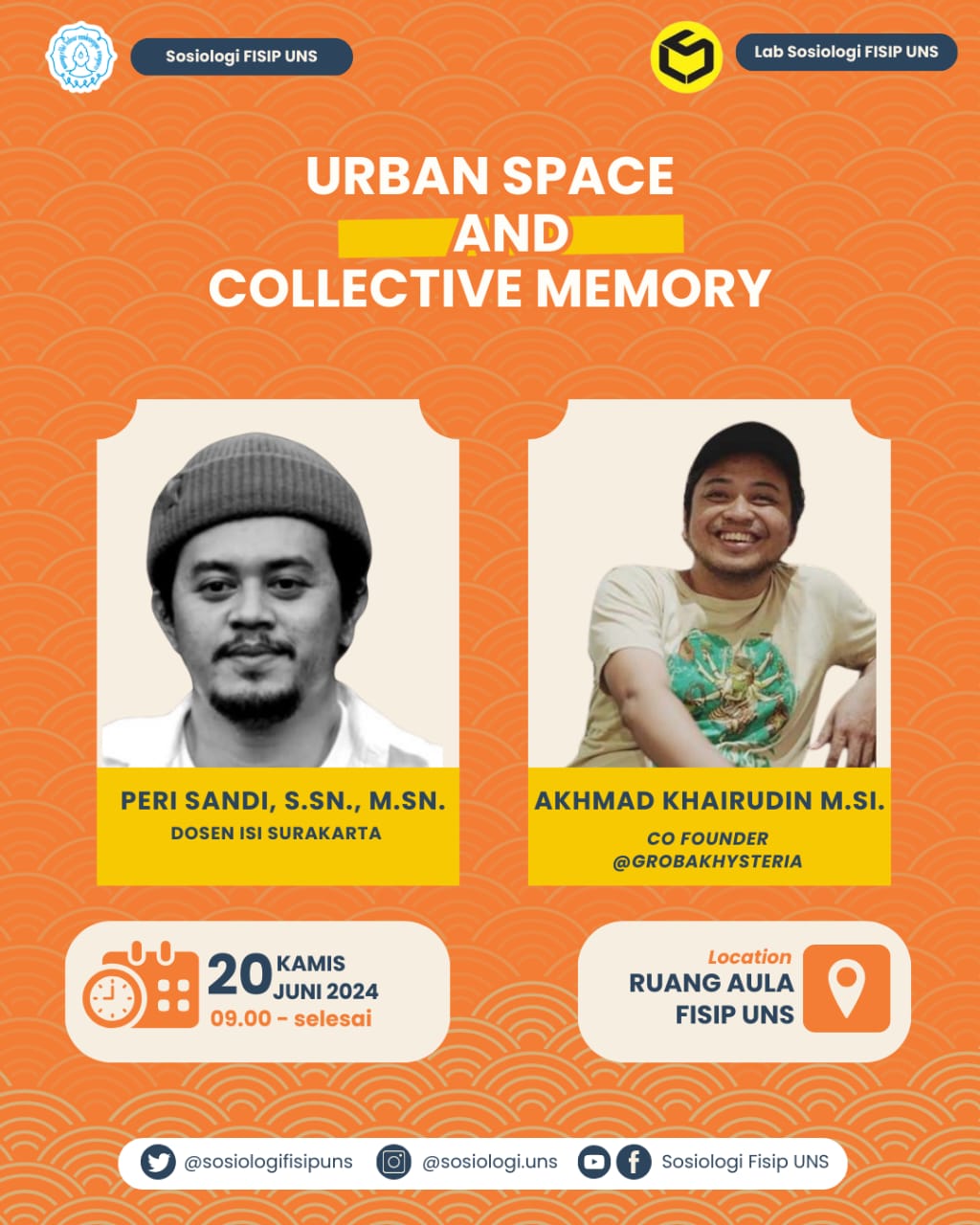 Lab Sosiologi FISIP UNS Mengadakan Pameran Karya Kelas dan Kuliah Umum Berjudul “Urban Space & Collective Memory”