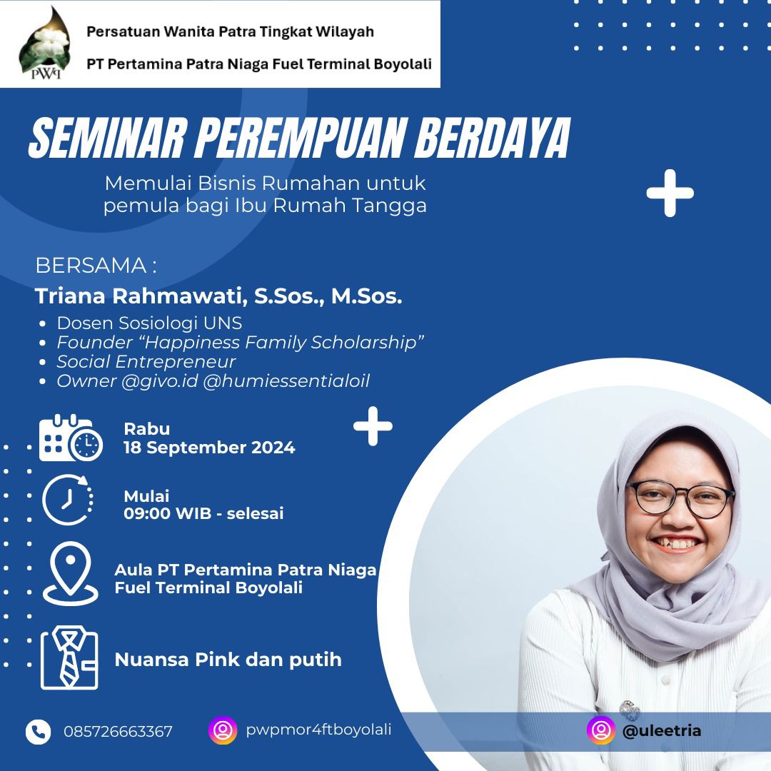 Pertamina Patra Niaga Boyolali Gelar Seminar Enterpreneurship Perempuan Berdaya